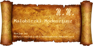 Malobiczki Modesztusz névjegykártya